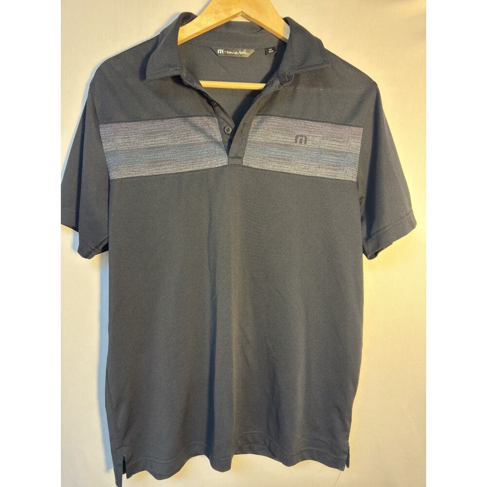 TravisMathew Polo Shirt Mens‎ Medium Golf Performance Cabo Logo Black